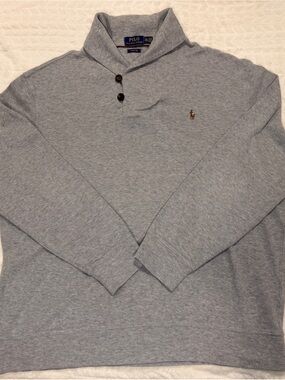 Ralph Lauren Light Gray Shawl Collar Cardigan